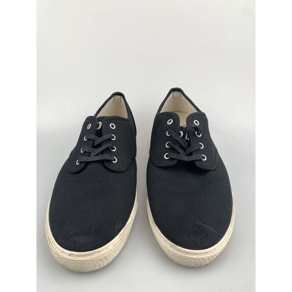 Polo Ralph Lauren Ethan Lace Sneaker Black Cotton Canvas Pony Size 11 US Shoe